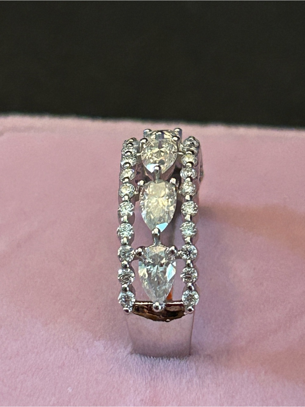2.00CTW Round & Pear Shaped Moissanite 925 Sterling Silver Eternity Band Ring 💍 - Picture 10 of 13